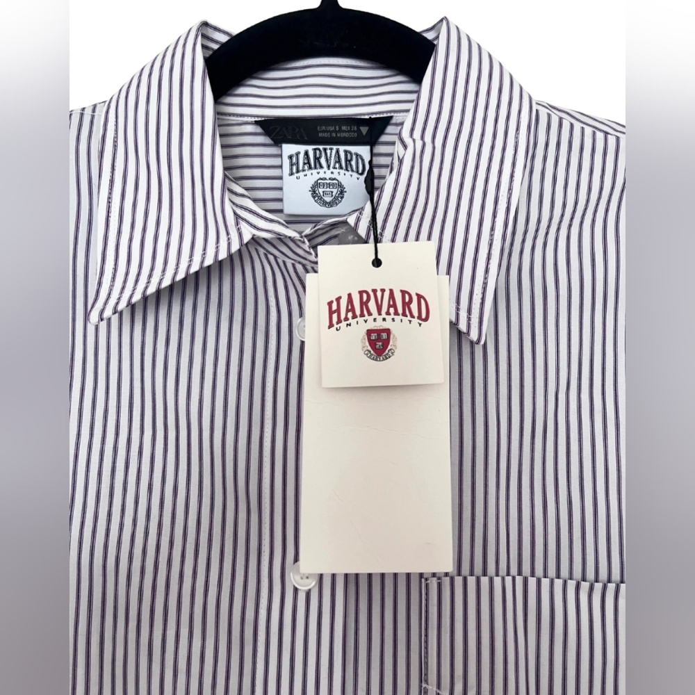 OVERSIZED HARVARD UNIVERSITY PATCH SHIRT SIZE S - Picture 4 of 4